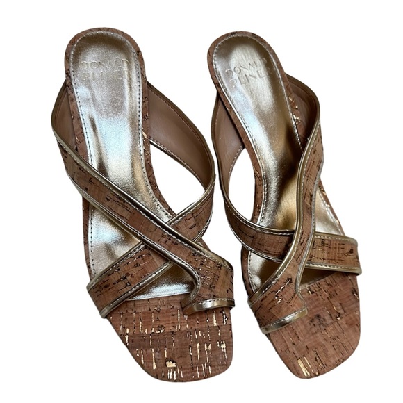 Donald J Pilner Cassia Natural Platino Cork Sandals Size 8 NWOT - Picture 2 of 8